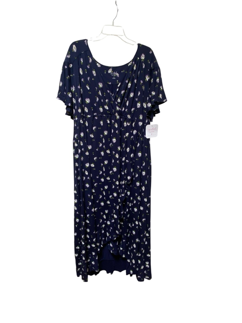 Isabel Maternity by Ingrid & Isabel Navy Blue Floral Maxi Dress Plus Size 4X NWT